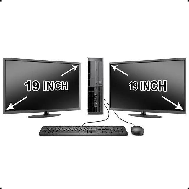 Main image of hp Desktop PC Computer i5 Quad Core 8GB DUAL 19" LCD Monitor Windows 10 500GB