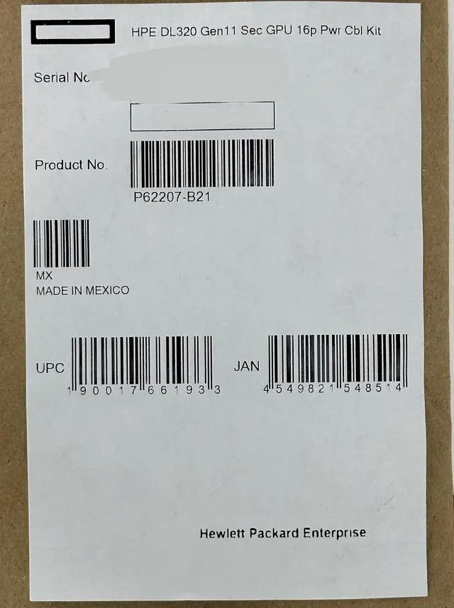 Main image of HPE P62207-B21 ProLiant DL320 Gen11 Secondary GPU 16pin Power Cable Kit