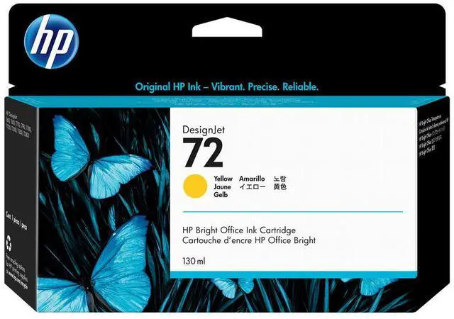 Main image of HP 72 130-ml Yellow DesignJet Ink Cartridge, C9373A
