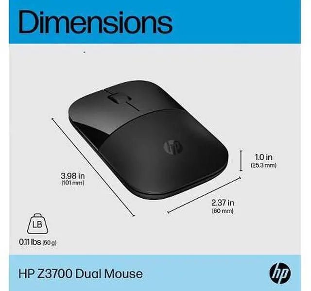 Alt view image 7 of 7 - HP Z3700 Dual Black Mouse