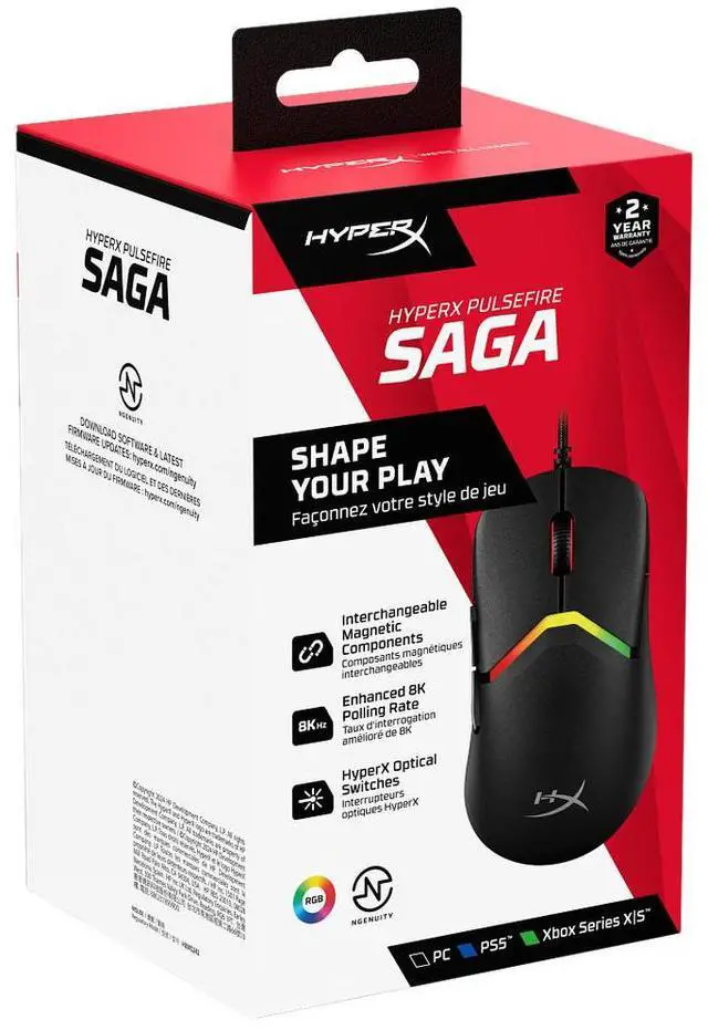 Alt view image 4 of 4 - HyperX Pulsefire Saga Gaming Mouse (Black)