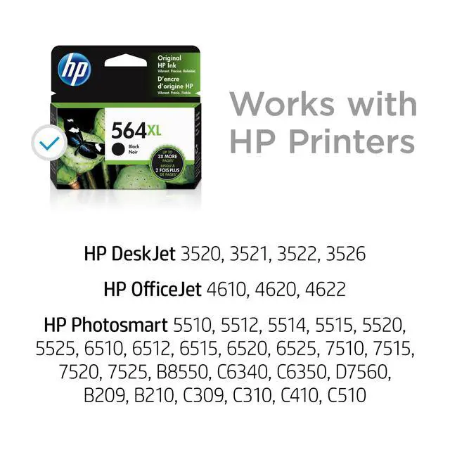 Alt view image 4 of 7 - HP 564XL High Yield Black Original Ink Cartridge, ~550 pages, CN684WN#140