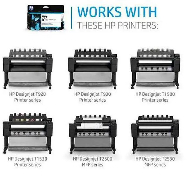 Alt view image 4 of 7 - HP 727 300-ml Yellow DesignJet Ink Cartridge, F9J78A