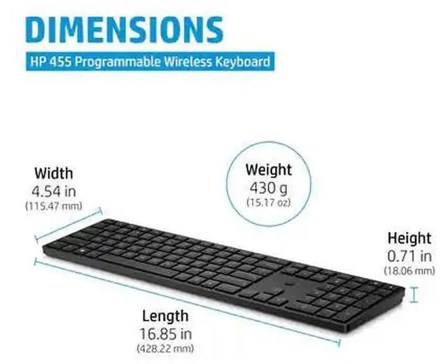 Alt view image 7 of 7 - HP 455 Programmable Wireless Keyboard for business