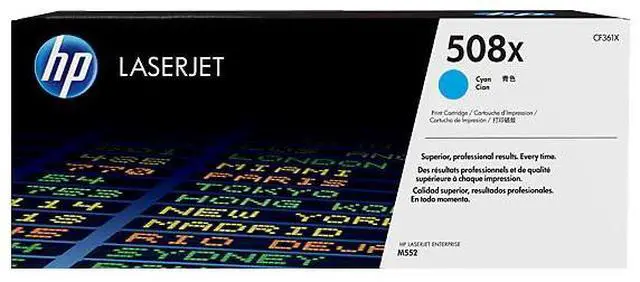 Main image of HP 508X High Yield Cyan Original LaserJet Toner Cartridge, ~9,500 pages, CF361X