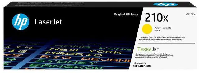 Main image of HP 210X Yellow Original LaserJet Toner Cartridge, ~5,500 pages, W2102X