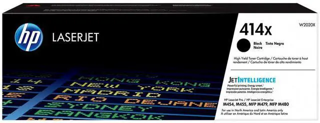 Main image of HP 414X High Yield Black Original LaserJet Toner Cartridge, ~7,500 pages, W2020X