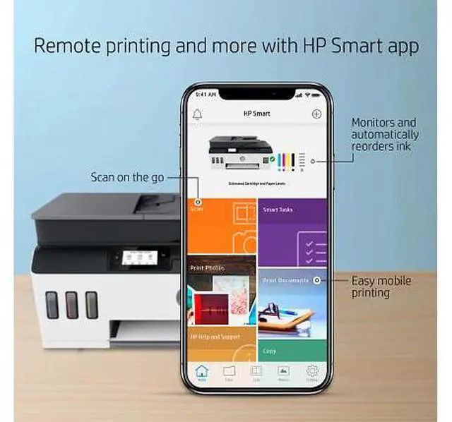 Alt view image 7 of 7 - HP Smart Tank Plus 651 Wireless All-in-One InkJet Printer, Color Mobile Print,