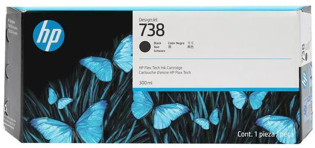 Main image of HP 738 300-ml Black DesignJet Ink Cartridge, 498N8A