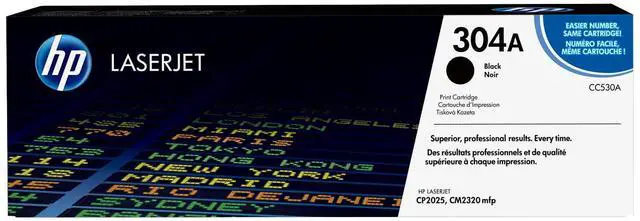 Main image of HP 304A Black Original LaserJet Toner Cartridge, ~3,500 pages, CC530A