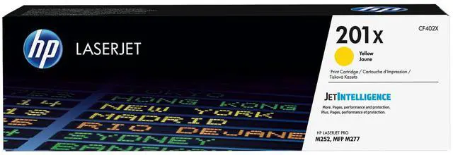 Main image of HP 201X High Yield Yellow Original LaserJet Toner Cartridge, ~2,300 pages,