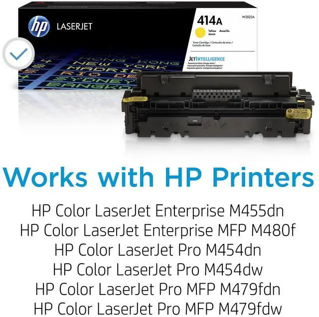 Alt view image 4 of 7 - HP 414A Yellow Original LaserJet Toner Cartridge, ~2,100 pages, W2022A