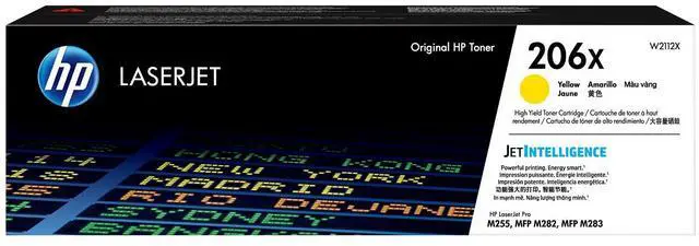 Main image of HP 206X High Yield Yellow Original LaserJet Toner Cartridge, ~2,450 pages,