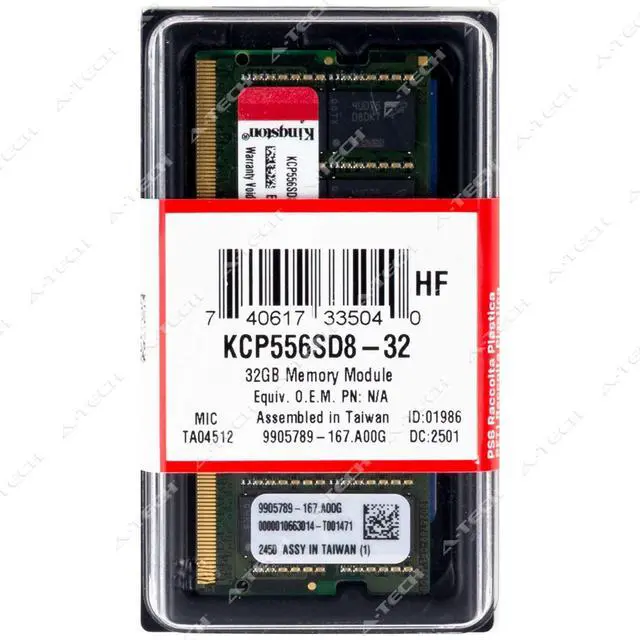 Main image of Kingston 32GB DDR5-5600 SODIMM Factory Sealed Laptop Memory RAM (KCP556SD8-32)
