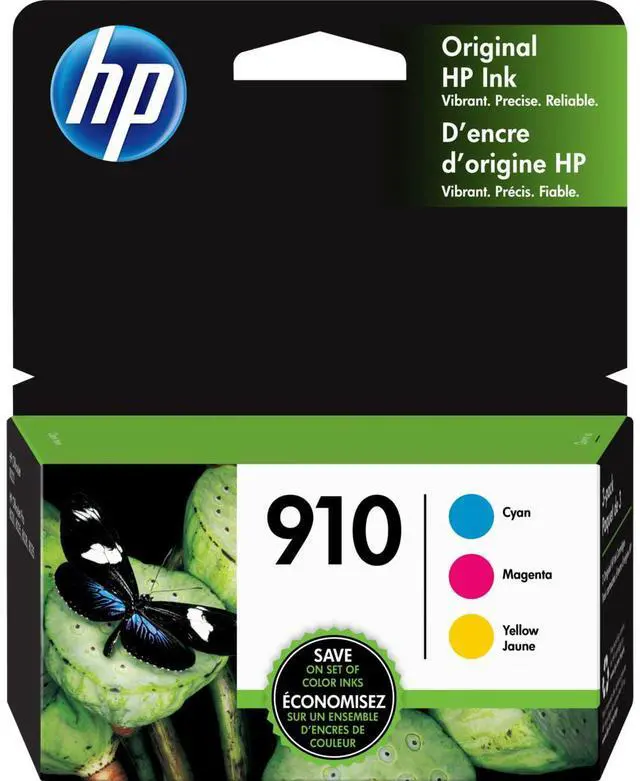 Main image of HP 910 3-pack Cyan/Magenta/Yellow Original Ink Cartridges, Per cartridge: ~315