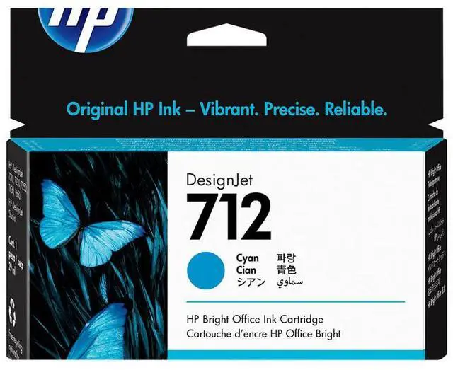 Main image of HP 712 29-ml Cyan DesignJet Ink Cartridge, 3ED67A