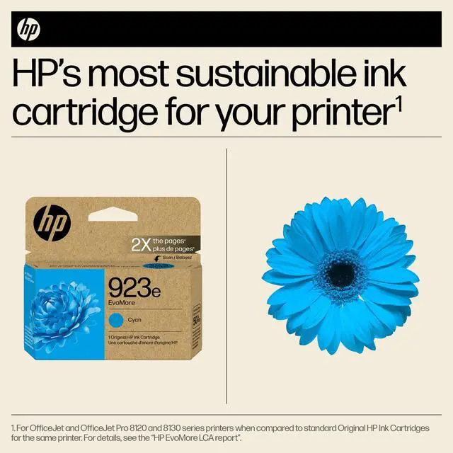 Alt view image 5 of 7 - HP 923e EvoMore Cyan Original Ink Cartridge, 800 pages, 4K0T4LN