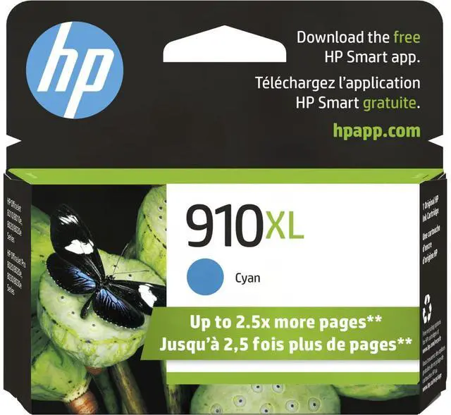 Main image of HP 910XL High Yield Cyan Original Ink Cartridge, ~700 pages, 3YL62AN#140