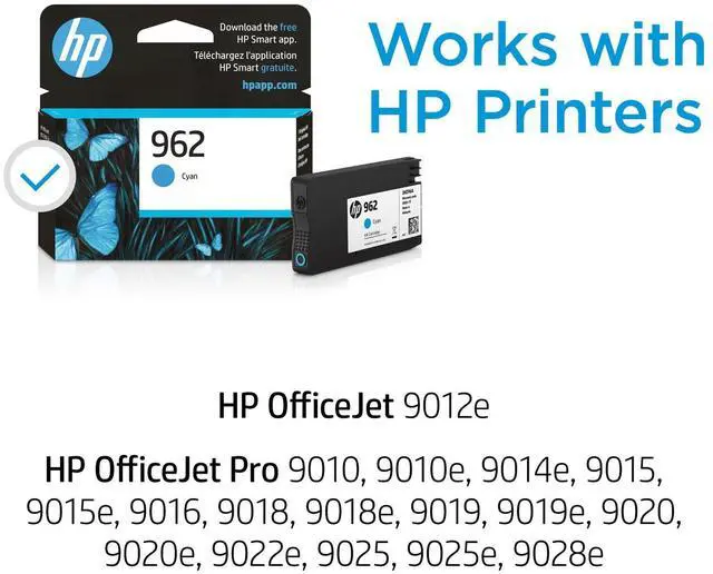 Alt view image 5 of 7 - HP 962 Cyan Original Ink Cartridge, ~700 pages, 3HZ96AN#140