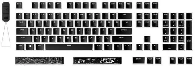 Main image of HyperX Pudding Keycaps 2 - Full Key Set - PBT - Black (US Layout)