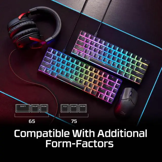 Alt view image 4 of 7 - HyperX Pudding Keycaps 2 - Full Key Set - PBT - Black (US Layout)