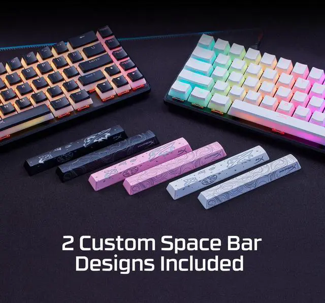 Alt view image 6 of 7 - HyperX Pudding Keycaps 2 - Full Key Set - PBT - Black (US Layout)