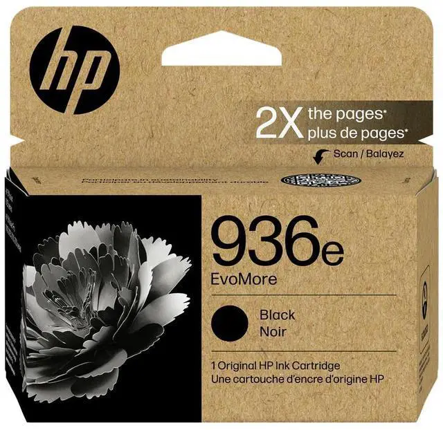 Main image of HP 936e EvoMore Black Original Ink Cartridge, ~2,500 pages, 4S6V6LN