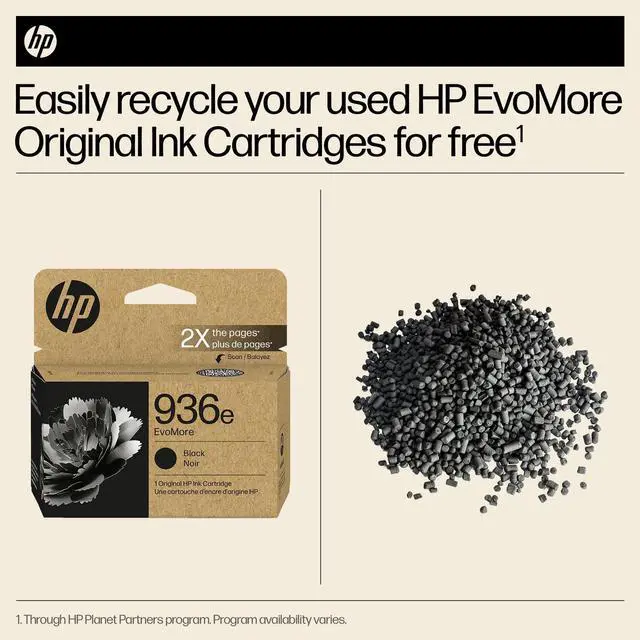 Alt view image 6 of 7 - HP 936e EvoMore Black Original Ink Cartridge, ~2,500 pages, 4S6V6LN