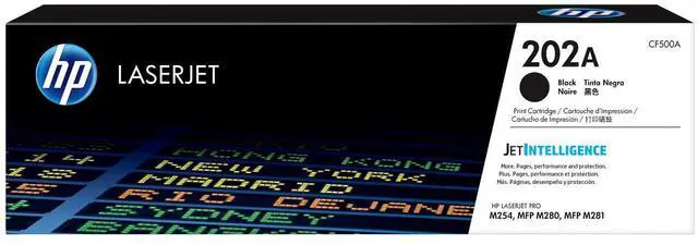 Main image of HP 202A Black Original LaserJet Toner Cartridge, ~1,400 pages, CF500A