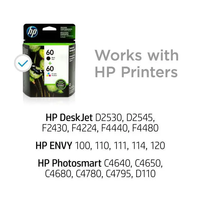 Alt view image 4 of 7 - HP 60 2-pack Black/Tri-color Original Ink Cartridges, ~200 pages, N9H63FN#140