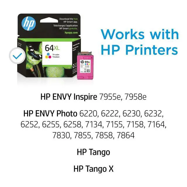 Alt view image 4 of 7 - HP 64XL High Yield Tri-color Original Ink Cartridge, ~415 pages, N9J91AN#140