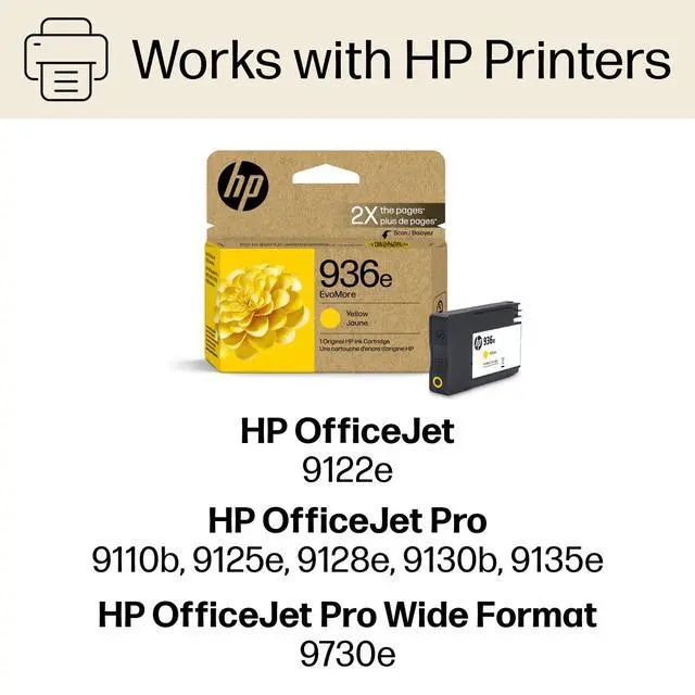 Alt view image 2 of 7 - HP 936e EvoMore Yellow Original Ink Cartridge, ~1,650 pages, 4S6V5LN