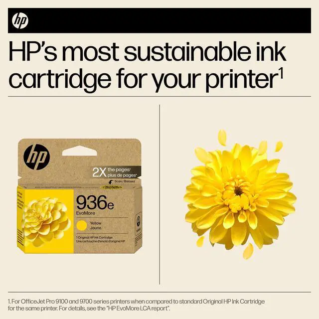 Alt view image 3 of 7 - HP 936e EvoMore Yellow Original Ink Cartridge, ~1,650 pages, 4S6V5LN