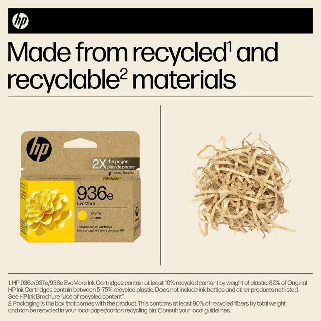 Alt view image 4 of 7 - HP 936e EvoMore Yellow Original Ink Cartridge, ~1,650 pages, 4S6V5LN