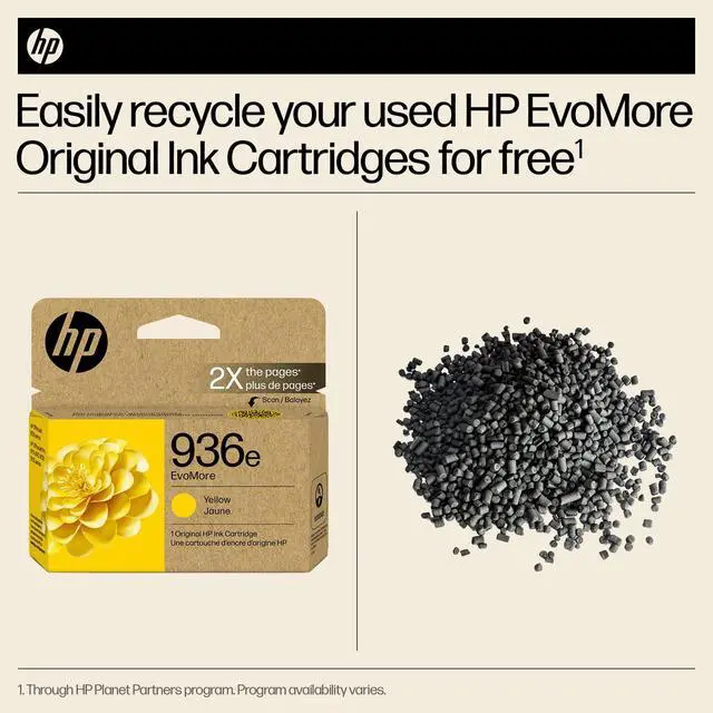 Alt view image 5 of 7 - HP 936e EvoMore Yellow Original Ink Cartridge, ~1,650 pages, 4S6V5LN