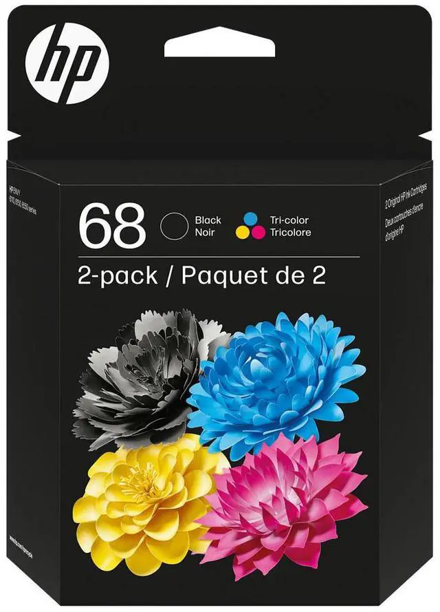 Main image of HP 68 2-Pack Black/Tri-color Original Ink Cartridge Combo, 6L6S2TN