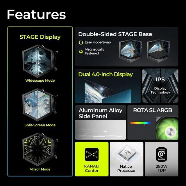 Alt view image 2 of 7 - TRYX Stage ARGB 360mm AIO Screen3D Display Modes Asetek 7th GenV2 (Black)