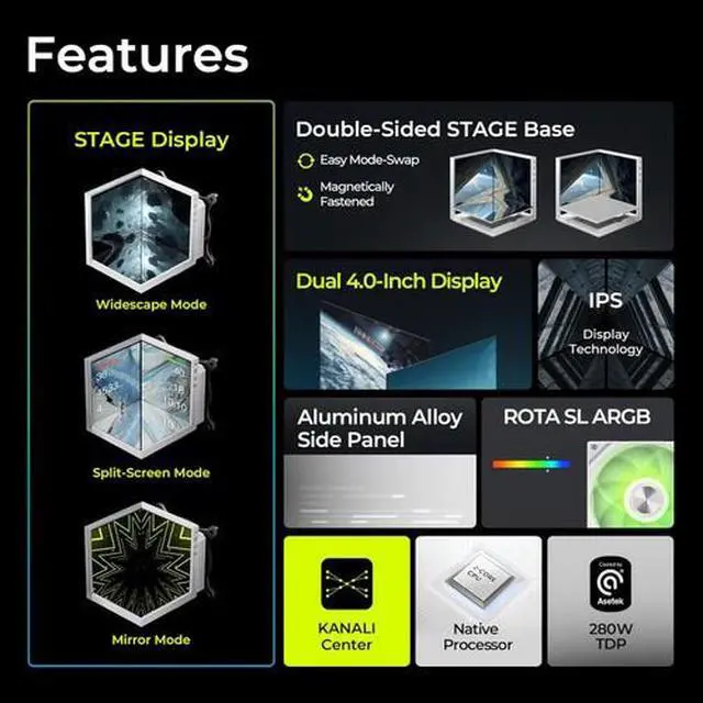 Alt view image 2 of 7 - TRYX Stage ARGB 360mm AIO Screen3D Display Modes Asetek 7th GenV2 (White)