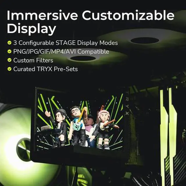 Alt view image 5 of 7 - TRYX Stage ARGB 360mm AIO Screen3D Display Modes Asetek 7th GenV2 (White)