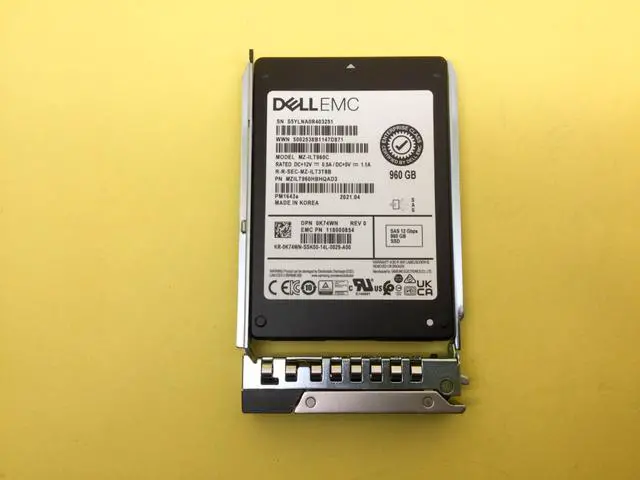 Main image of (NOT FOR HOME PC!) K74WN Dell EMC 960GB SAS 12Gbps Read Intensive 2.5'' PM1643a SSD MZ-ILT960C