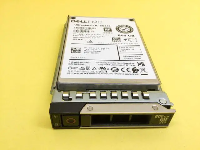 Alt view image 2 of 3 - (NOT FOR HOME PC!) 6VJC9 Dell 800GB SAS 12Gbps Mixed Use 2.5in 512e SSD 06VJC9 WUSTR6480BSS200