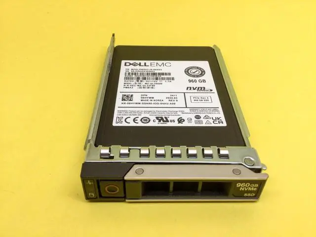 Alt view image 2 of 3 - 6HYWM Dell 960GB NVMe PCIe Gen4 Read Intensive 2.5in U.2 SSD MZ-QL29600