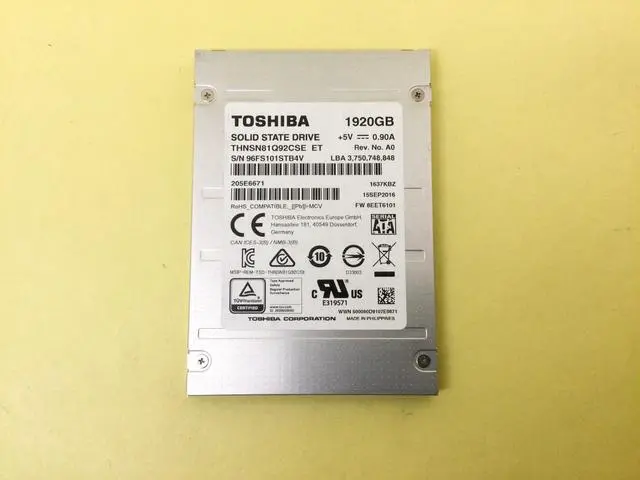 Main image of Toshiba 1.92TB SATA 6Gb/s 2.5" Enterprise SSD THNSN81Q92CSE