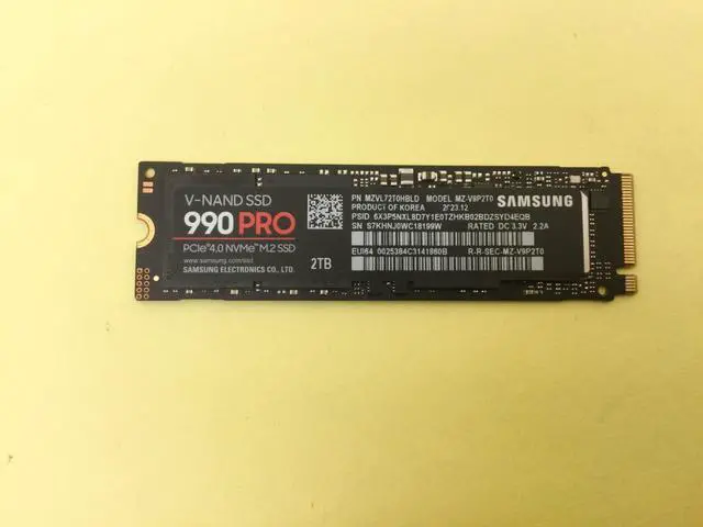 Main image of Samsung 990 PRO 2TB M.2 NVME PCIE 4.0 V-NAND Internal SSD MZ-V9P2T0