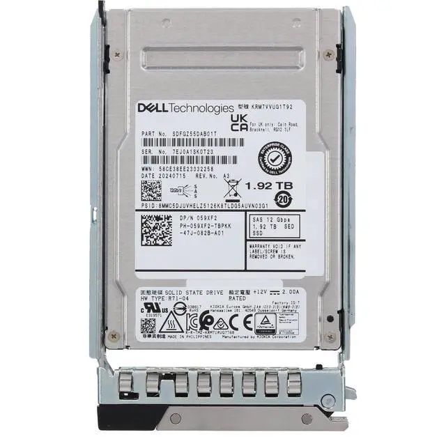 Alt view image 5 of 5 - (NOT FOR HOME PC!) 59XF2-CDL Dell 1.92TB 12Gbps vSAS MU TLC SED 2.5 SSD KRM7VVUG1T92