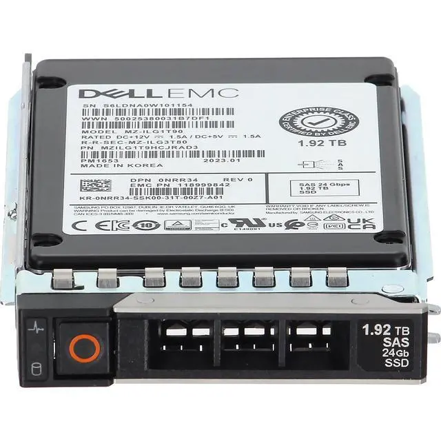 Alt view image 2 of 5 - (NOT FOR HOME PC!) NRR34-CP2 Dell 1.92TB 24Gbps SAS RI TLC 2.5 SSD PM1653 CPO