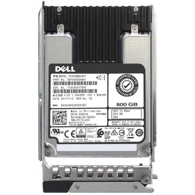 Alt view image 5 of 5 - (NOT FOR HOME PC!) CN3JH-CP3 Dell 800GB 12Gbps SAS WI MLC 2.5 SSD PX05SMB080Y CPO