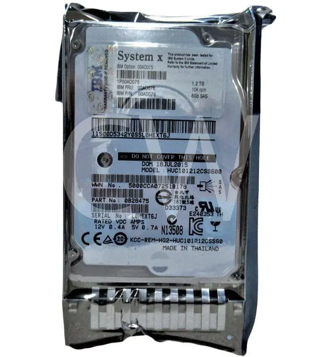 Alt view image 2 of 3 - (NOT FOR HOME PC!) 00AD075 00AD076 00AD079 IBM 1.2TB 10K RPM 6G G2HS 2.5"SAS Hard Drive