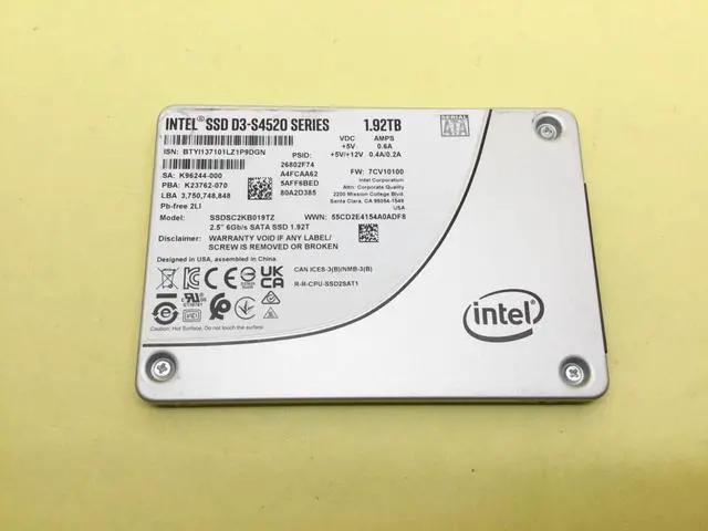 Main image of Intel D3-S4520 Series 1.92TB SATA 6Gbps 2.5in SSD SSDSC2KB019TZ