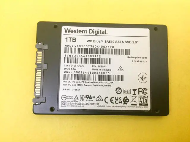 Alt view image 2 of 3 - WD Blue SA510 1TB SATA 6Gb/s 2.5" Internal SSD WDS100T3B0A